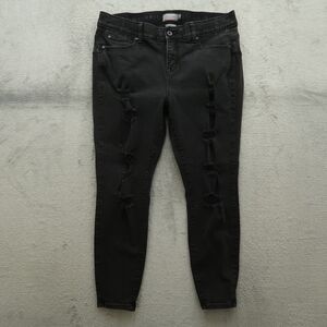 Torrid Jeans Women's 18S Black High-Rise Bombshell Skinny 27" Inseam Destroyed